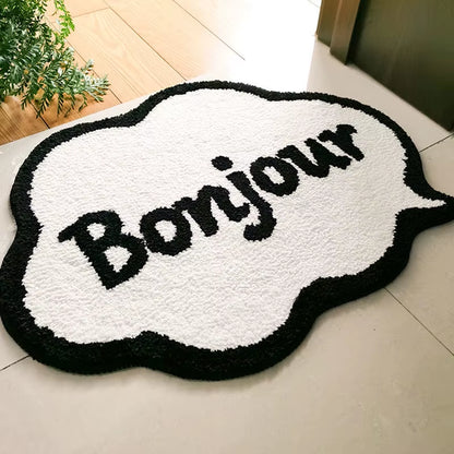 Bonjour Cute Rug Black and White Soft Mat Water Absorbent Non-Slip Ins Hotsell Simple Bathroom Carpet Nordic Floor Mat