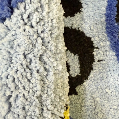 Blue Money Bag Tufted Rug Bedroom Aesthetics Rug Minimalist Tufted Rug Housewarming Gift Handmade beside Rug Gift Home Decor