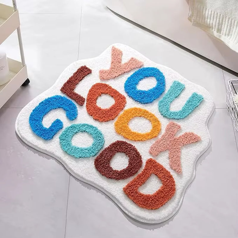 You Look Good Bath Mat Hot Pink Bathroom Rugs Funny Cute Bathroom Decor Preppy Small Cool Rug Non Slip Microfiber Washable