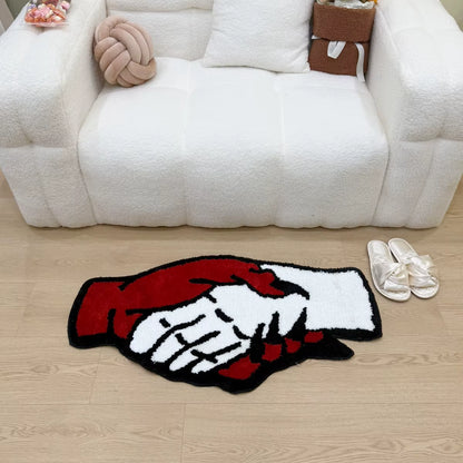 Monster Handshake Tufting Rug Aesthetic Bathroom Antislip Rug Fluffy Thickening Carpet Halloween Funny Bedroom House Warm Decor