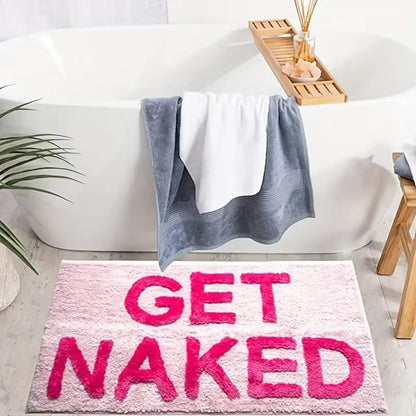 Pink Get Naked Tufted Rug Bathroom Rug Cute Bathtub Mat Entrance Doormat Living Room Apartment Decor Soft Tufted Carpet