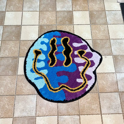 Tufted Magic Trippy Smiling Face Rug Handmade Carpet Custom Rug for Home Decoration or Gift