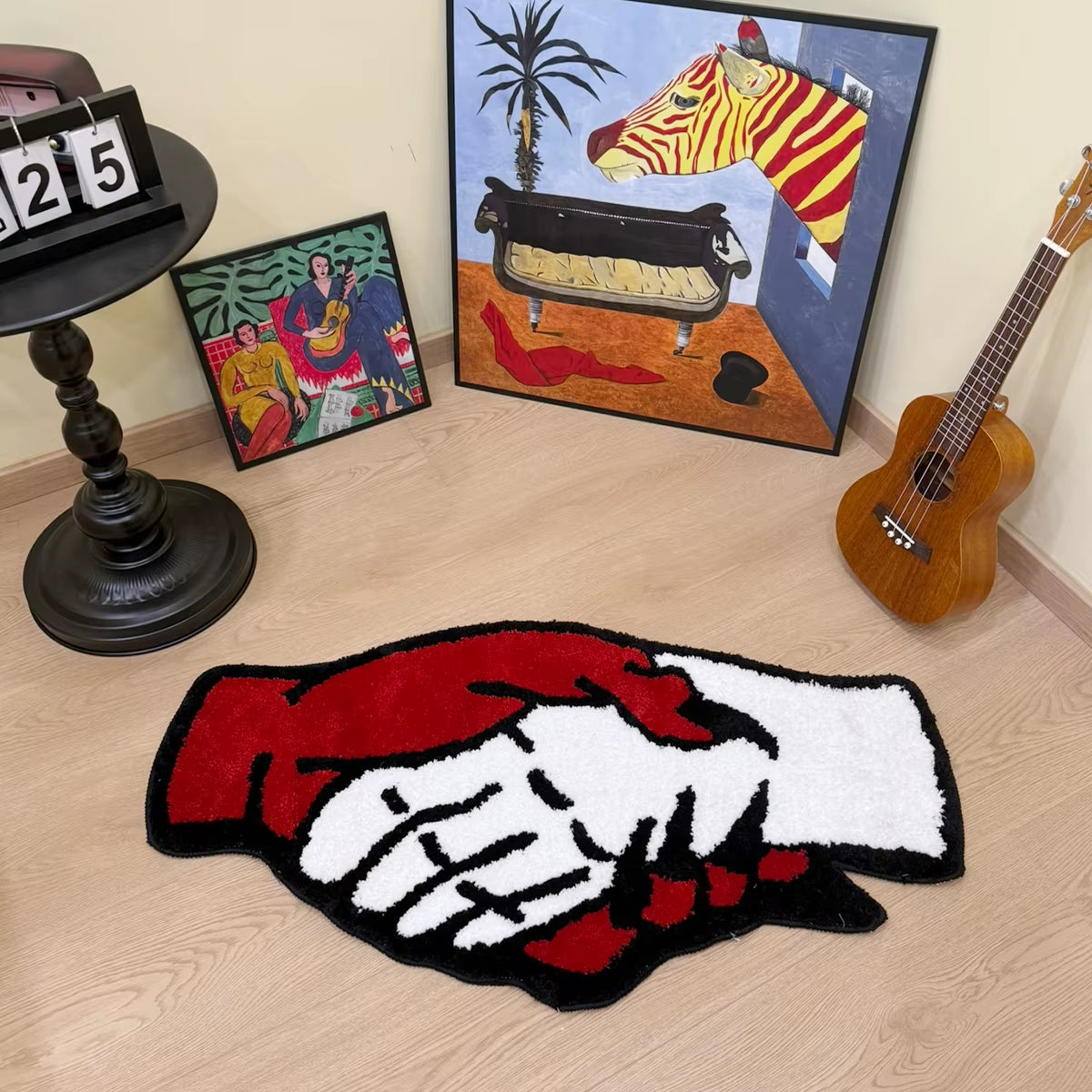 Monster Handshake Tufting Rug Aesthetic Bathroom Antislip Rug Fluffy Thickening Carpet Halloween Funny Bedroom House Warm Decor