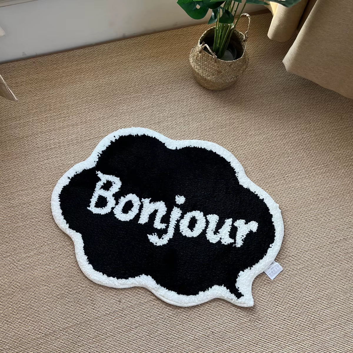 Bonjour Cute Rug Black and White Soft Mat Water Absorbent Non-Slip Ins Hotsell Simple Bathroom Carpet Nordic Floor Mat