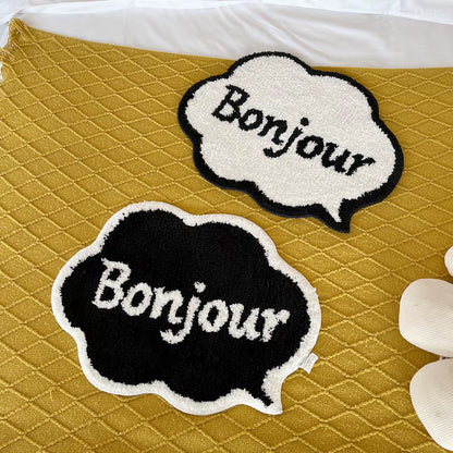 Bonjour Cute Rug Black and White Soft Mat Water Absorbent Non-Slip Ins Hotsell Simple Bathroom Carpet Nordic Floor Mat