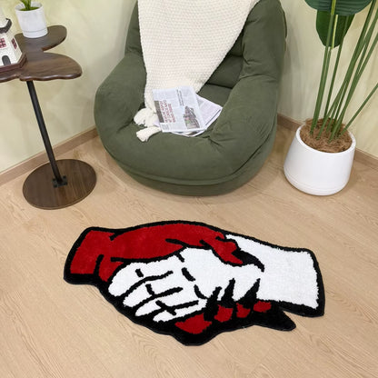 Monster Handshake Tufting Rug Aesthetic Bathroom Antislip Rug Fluffy Thickening Carpet Halloween Funny Bedroom House Warm Decor
