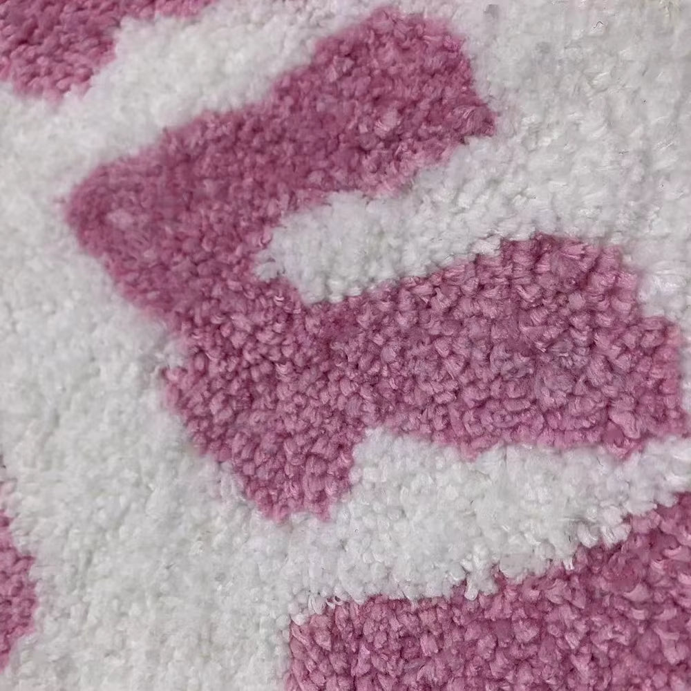50X80Cm Irregular Shaped Pink Letters Individual Aesthetic Design Carpet Flocked Soft Room Door Mat Rug Three Styles Bedside Rug