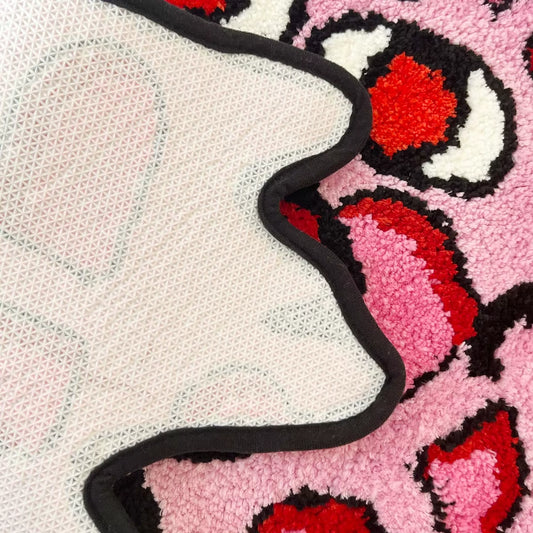 Cherry Bomb Rug Strange and Interesting Handmade Tufted Carpet Room Decor Kawaii Rug Small Rugs for Bedroom