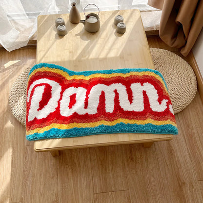 Letter Element Rug Rainbow Fluffy Tufted Rug Nordic Entrance Rug Area Rugs Funny Bathroom Bedroom Floor Mats