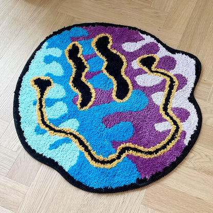 Tufted Magic Trippy Smiling Face Rug Handmade Carpet Custom Rug for Home Decoration or Gift