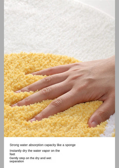 VIKAMA Cartoon Poached Egg Carpet Bedside Blanket Absorbent Bathroom Floor Mat Living Room Sofa Coffee Table Rug Home Decoration