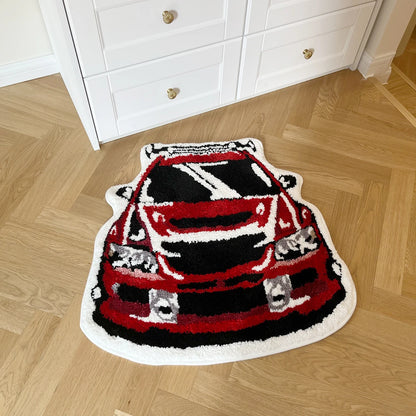 LAKEA Red Enthusiast Racing Car Shaped Tufting Rug Soft Tufted An-slip Floormat Feet Mat Carpet Entrance Doormats Absorbent