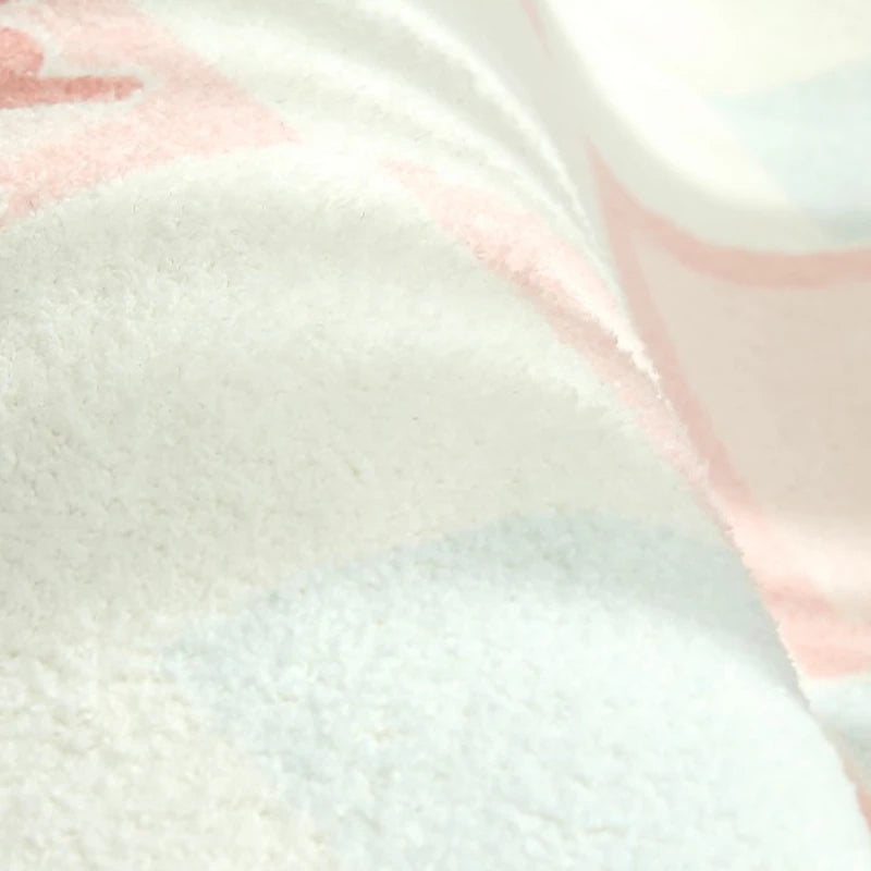 Flower Pattern Bedroom Decor Pink Carpet Thick Plush Bedside Floor Mat Irregular Shapes Carpets for Living Room Fluffy Soft Rug