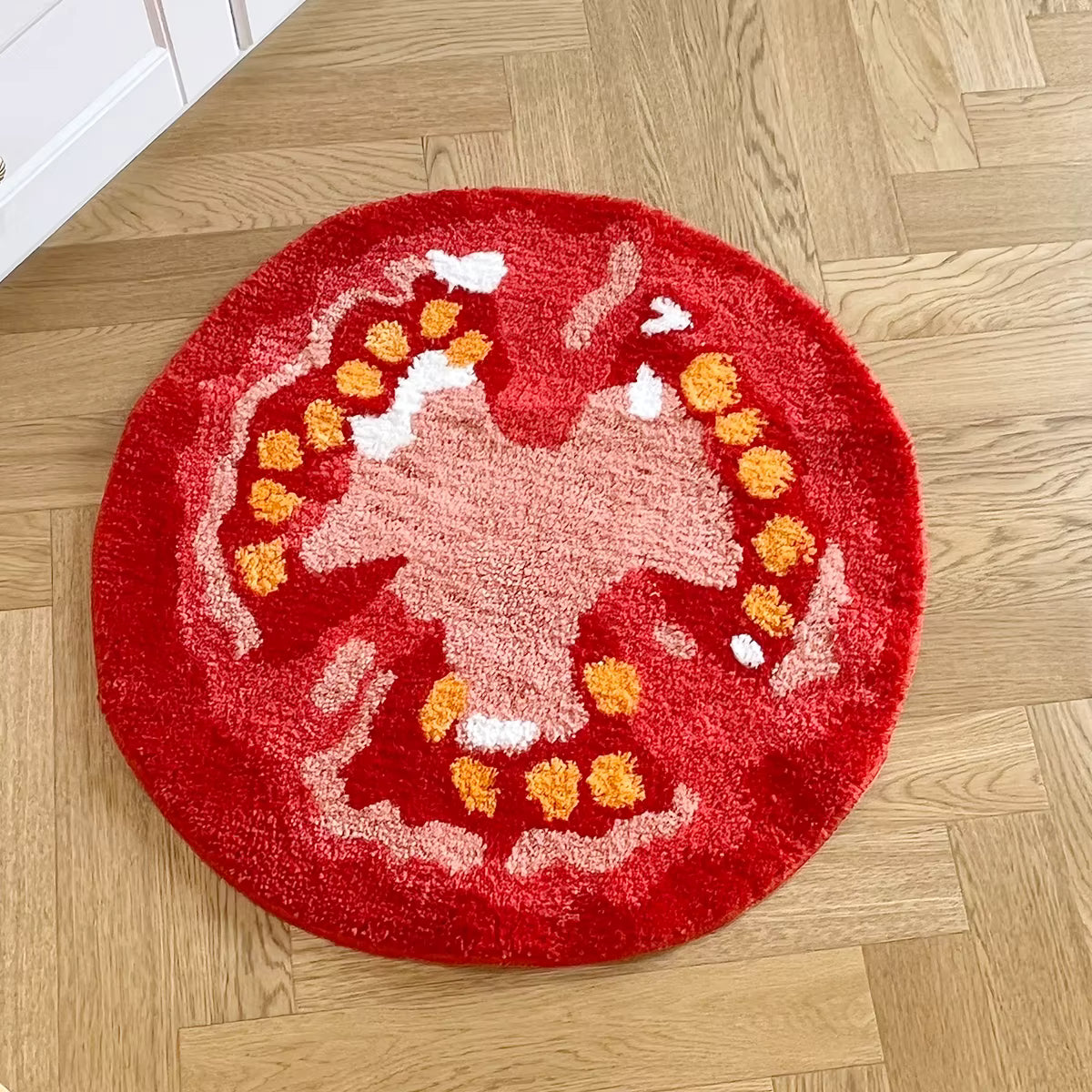 Tomato Slice Tufted Rug
