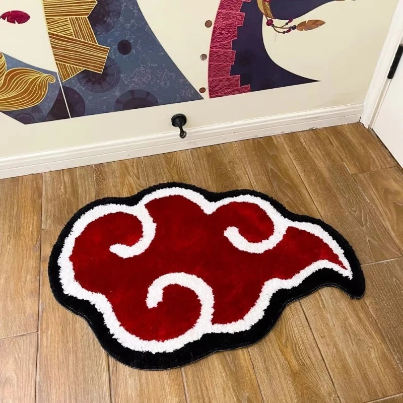 Naruto Akatsuki Plush Carpet Imitation Cashmere Flocking 3D  Irregular Door Mat Absorbent Quick Drying Anti Slip Ornaments﻿