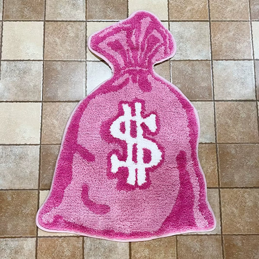 Wallet Shape Tufted Rug Pink Gril Room Anti-Slip Trippy Bedroom Handmade Flocking Rug Carpet Living Room Entrance Rug Home Decor