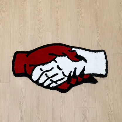 Monster Handshake Tufting Rug Aesthetic Bathroom Antislip Rug Fluffy Thickening Carpet Halloween Funny Bedroom House Warm Decor