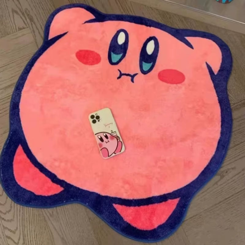 Kirby Design Carpet Cartoon Computer Desk Bedroom Imitation Cashmere Cute Floor Mat Machine Washable Girl Room Bedside Blanket