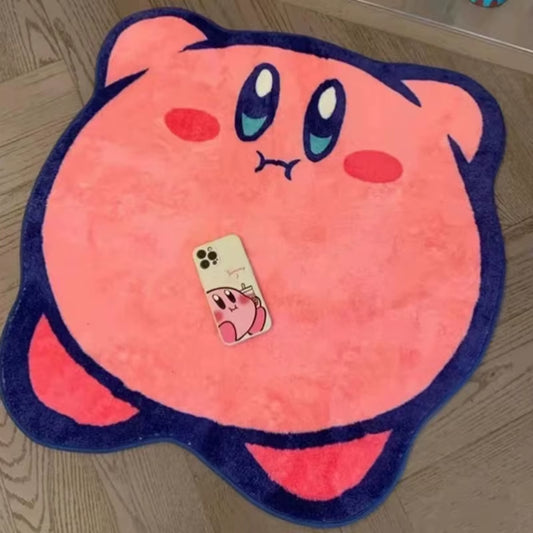 Kirby Design Carpet Cartoon Computer Desk Bedroom Imitation Cashmere Cute Floor Mat Machine Washable Girl Room Bedside Blanket