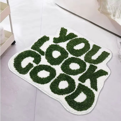 You Look Good Bath Mat Hot Pink Bathroom Rugs Funny Cute Bathroom Decor Preppy Small Cool Rug Non Slip Microfiber Washable