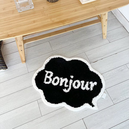 Bonjour Cute Rug Black and White Soft Mat Water Absorbent Non-Slip Ins Hotsell Simple Bathroom Carpet Nordic Floor Mat